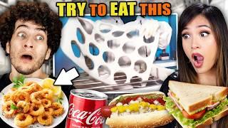 Try To Keep Eating While Watching How Its Made! (Coca-Cola, Giant Squid, Hot Dogs)