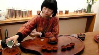 Tea scholar Didi Liu demonstrating Chinese Gong Fu tea ceremony