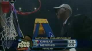 Cutting the Net Down by Kansas Coach 2008 NCAA Basketball