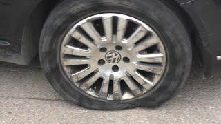 Flat tire emergency safety device flat tire test