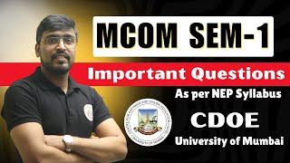 MCOM Financial Accountancy Semester 1 wichtige Fragen | CDOE University of Mumbai 2025