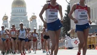 Elena Lashmanova Russia wins Gold Medal Women's 20k Race walk in London Olympics