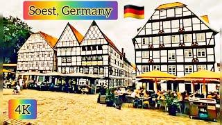 Walking Tour in Soest, Germany, North Rhine-Westphalia, 1200 years Old City 4K 60 fps (UHD)