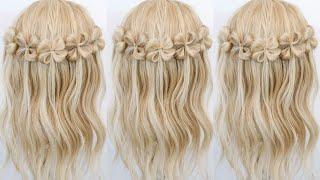 How To Do A Hair Flower With 1 Elastic - Simple And Easy For Beginners - Quick Half Up Hairstyle