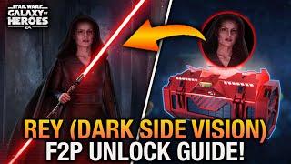 REY (DARK SIDE VISION) CONQUEST GUIDE! How to Unlock Day 1 for FREE in Galaxy of Heroes!