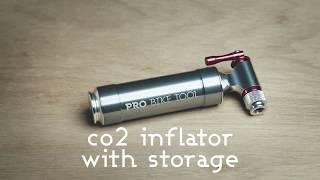 CO2 Inflator: PRO BIKE TOOL CO2 Inflator with Storage Canister In Focus