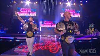 FTR Entrance with Three World Tag Team Titles: AEW Dynamite Fyter Fest 2022 (Week 2)