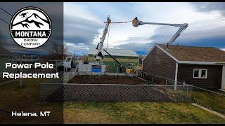 Time lapse of Power Line Pole Replacement | Montana Drone Company