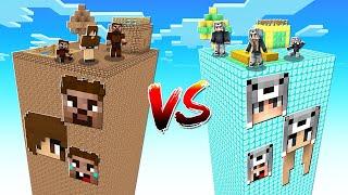 EVSİZ AİLE KULE VS MİLYONER AİLE KULE - Minecraft