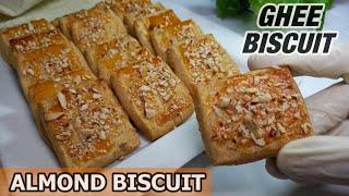 GHEE BISCUIT RECIPE || Almond Biscuit Recipe || Badam Biscuit Recipe || Bakery Biscuit Recipe #viral