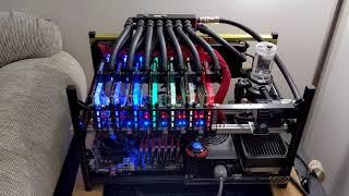 7 GPU Water Cooled mining rig FREE HEAT!