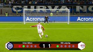 Inter Milan vs RB Leipzig - Penalty Shootout | UEFA Champions League 24/25 | Realistic PES Gameplay