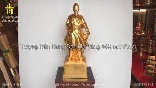 Tượng Trần Hưng Đạo Mạ Vàng 14K cao 70cm