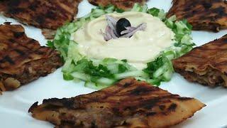 Arayes kafta Lebanese recipe/عرایس باللحم/middle eastern recipes/pita stuffed with meat