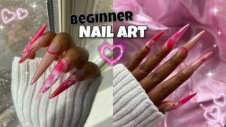 FLAMING HEARTS NAIL ART using NAIL RESERVE LA | VEGAN GEL POLISH | Beginner Nail Art Tutorial