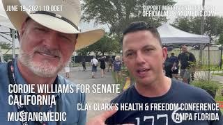 Cordie Williams for Senate California Clay Clark’s Health & Freedom ConferenceTampa Florida 2021