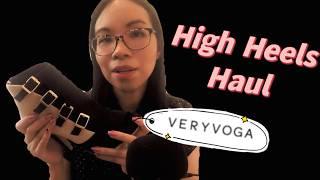 ASMR VERY VOGA HIGH HEELS HAUL (Shoe Tapping & Scratching, Mouth Sounds, Soft Spoken Voice Over) 