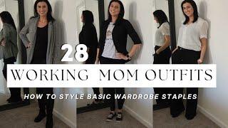 Working mom capsule wardrobe |  Mom Outfit Ideas | How to Style Wardrobe Essentials 