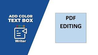 How to add text box color in Zoho Writer
