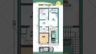 22’×38’ house plan with SHOP (or guest room), 1 bhk house design with car parking, 22*38 home plan