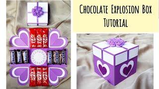 Birthday Explosion Box|How to make Explosion Box|Chocolate Explosion Box|Explosion Box tutorial|Gift