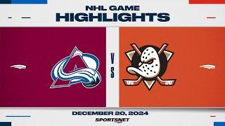 NHL Highlights | Avalanche vs. Ducks - December 20, 2024