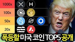 미국 코인 대불장에 폭등할 미국 관련 코인 TOP5 총정리