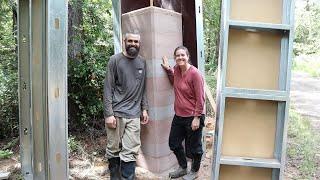 First Rammed Earth Pillar Reveal - Pt. 2 - Vlog 42