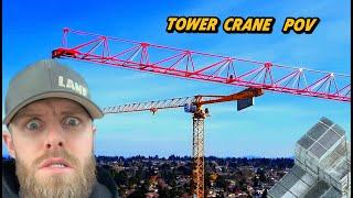 Smooth Tower Crane (POV) Lifting FULL Throttle!