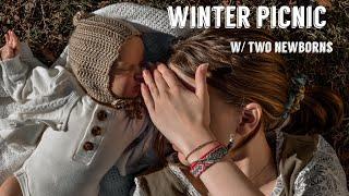 winter picnic with two newborn babies **REBORN ROLEPLAY**