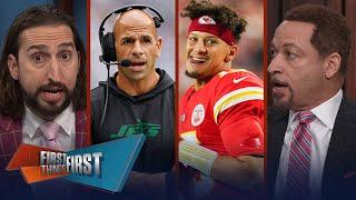 Saleh ‘pushed out of’ New York, Chiefs beat Saints, Should Mahomes be the MVP? | FIRST THINGS FIRST