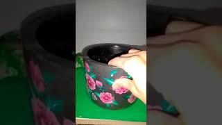 Гипсовый цветочный горшок для комнатных растений и цветов.
