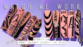 Watch Me Work! Press On Tutorial  + Storytime | My Client Was a Scammer?!  Capricorn Nails ️