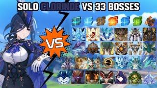 Solo C0 Clorinde vs 33 Bosses Without Food Buff | Genshin Impact