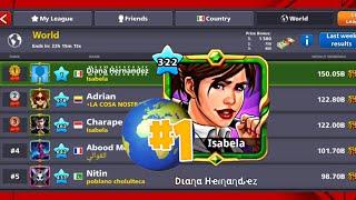 WORLD TOP 1 FAIR GAMEPLAY/ DIANA HERNANDEZ /8 BALL POOL BY MINICLIP |