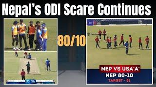 Nepal all out for 80 runs against USA-A. Disaster after a series win!