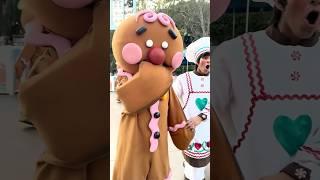 She ate a gingerbread cookie in front of the Gingerbread Man at Disney  #shorts #disney