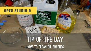 Tip of the day - how to clean oil brushes. Learn oil painting with Vlad Duchev