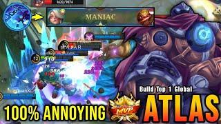 100% ANNOYING!! Atlas Best Build 2022 - Build Top 1 Global Atlas ~ MLBB