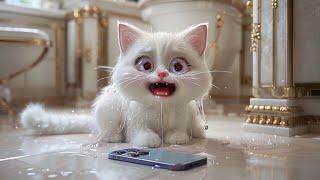 Cat Uses Mobile Device |Cheeno cat use mobile #cat #mobile #whitecat #cutecat