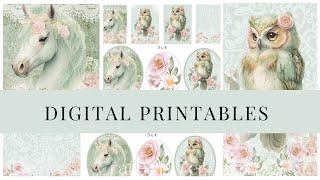 How to use a Digital Printable - crafting and decor using regular paper #digitalprintables #unicorn