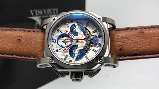 Visconti Automatic Watch 2Squared Crono Speedboat Ostrich Chesnut KW35-02