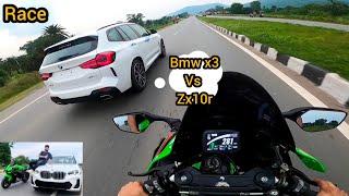 KAWASAKI Zx10r Vs BMW x3 Msports Race  Maza Aa gya 