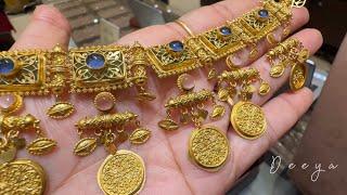 Tanishq 22k Gold Necklace Set Designs With Price/Daily wear Gold Bangle Designs/Bengaluru/Deeya