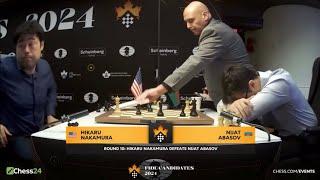 Hikaru heartbreaks Abasov in round 10 and makes comeback | Candidates 2024