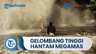 Gelombang Tinggi Hantam Kawasan Megamas Manado, Sebagian Mobil Terombang ambing Air Laut