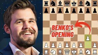 Magnus Shows How to Play Benko's Opening in Chess
