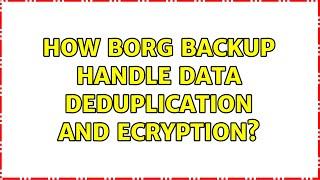 How Borg backup handle data deduplication and ecryption?