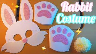 How to make a Rabbit Costume for kids, Bunny Mask, Gloves and Tail using foamy - Momuscraft