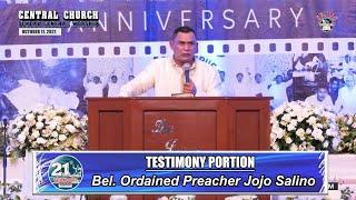 JMCIM | 21st VTPMA | Testimony Portion | Bel. Ordained Preacher Jojo Salino | October 17, 2021